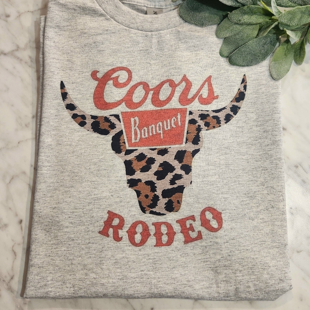 Coors shirt beer cheetah print bull skull popular trending cute party western